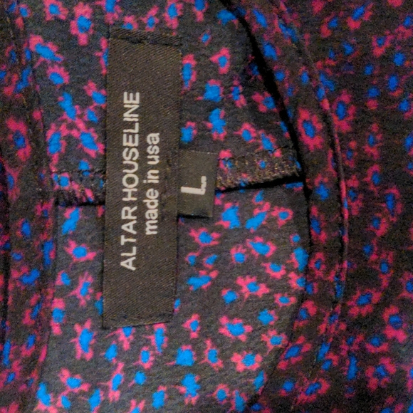 ALTAR HOUSELINE Babydoll Dress with purple explosions in size L - Picture 3 of 3